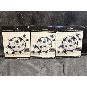 Set Of 3 Celebrate It Halloween Indoor Decor Set. Halloween 36 Spiders paper